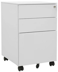 vidaXL Arquivador móvel aço 39x45x60 cm cinzento-claro