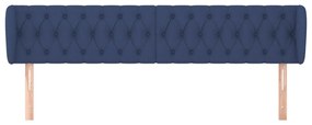 Cabeceira de cama c/ abas tecido 183x23x78/88 cm azul