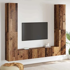 vidaXL Conjunto de móvel de TV 6 pcs Castanho 221 x 30 x 180 cm