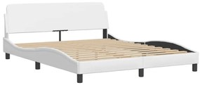 Cama com colchão 160x200 cm couro artificial branco