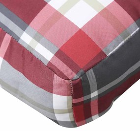 Almofadão p/ sofá de paletes 70x40x12 cm tecido xadrez vermelho