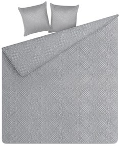 Colcha com relevo e duas almofadas cinzentas  220 x 240 ALAMUT Beliani