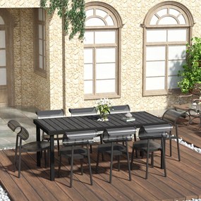 Outsunny Mesa de Jardim Retangular Mesa de Exterior para 8 Pessoas com