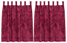 Cortinas de Veludo 2 peças com Ilhós Vermelho Vinho 140 x 140 cm