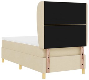Cama Box Spring com Colchão Creme 90x200 cm Tecido