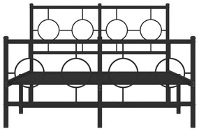Estrutura de cama com cabeceira e pés 120x200 cm metal preto