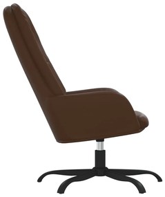 Cadeira de descanso couro artificial brilhante castanho