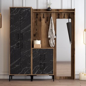 Hall Stand Berlin ABC – Nogueira e Preto – 180x200x35 cm