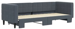 Sofá-cama com gavetão 80x200 cm veludo cinzento-escuro