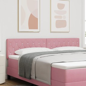 Cabeceira LED vidaXL com botão de cristal tufted rosa 90 cm veludo