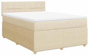 Cama com molas/colchão 140x190 cm tecido cor creme