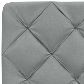 Cama com colchão 140x200 cm tecido cinzento-claro