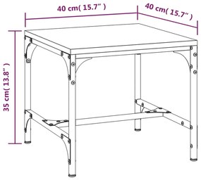 Mesas de apoio 2 pcs 40x40x35 cm deriv. madeira cinzento sonoma