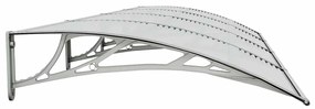 Toldo de porta 350x100 cm policarbonato cinzento