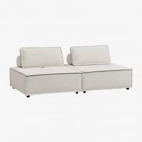 Sofá Modular De 2 Peças Em Tecido Vermont Chenille Bege Creme - Sklum