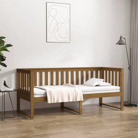 vidaXL Sofá-cama 75x190 cm madeira de pinho maciça castanho mel