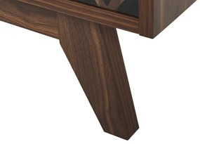 Móvel de TV com 2 portas e 2 prateleiras em madeira escura PRESCOT Beliani