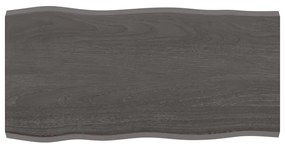 364004 vidaXL Tampo de mesa com bordas vivas carvalho tratado cinza-escuro