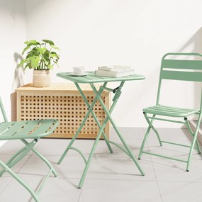 Mesa de Jardim Dobrável vidaXL Verde Claro 55x55x73 cm Aço