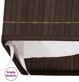 Cesto retangular para roupa suja bambu castanho escuro
