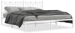 Estrutura de cama com cabeceira 180x200 cm metal branco