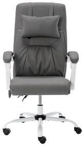 Cadeira escritório c/ função massagem couro artificial cinzento