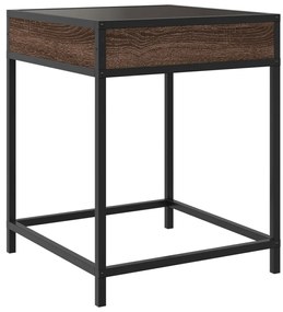 Mesa de cabeceira c/ LED Infinity 40x40x51 cm carvalho castanho