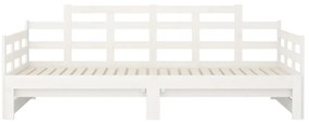 Estrutura sofá-cama de puxar 2x(80x200) cm pinho maciço branco