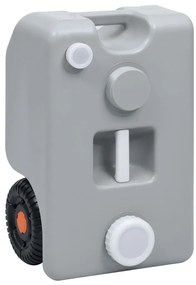 Tanque de água com rodas para campismo 25 L cinzento