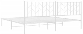 Estrutura de cama com cabeceira 200x200 cm metal branco