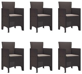Conjunto de Jantar de Jardim 7 pcs Castanho 200 x 100 x 73 cm