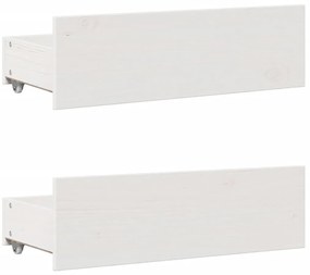 Cama sem colchão com gavetas 180x200 cm pinho maciça branco