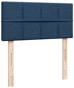 Cama Otomana com Colchão &amp; LEDs Tecido Azul 90x200 cm