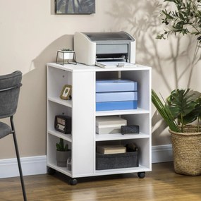 Vinsetto Armário para Impressora Móvel Auxiliar de Escritório com Roda