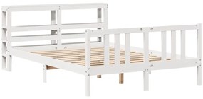 Estrutura de cama c/ cabeceira sem colchão 140x200 cm branco