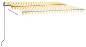 Toldo automático LED e sensor de vento 450x350cm amarelo/branco