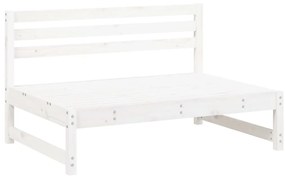 5 pcs conjunto lounge de jardim madeira de pinho maciça branco