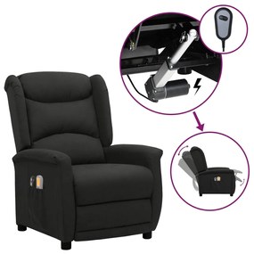 vidaXL Poltrona de massagens elétrica tecido preto