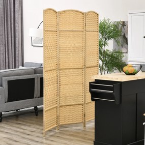 Biombo Dobrável de 3 Painéis Divisor de Ambientes 135x180 cm Ecrã de Privacidade de Polipropileno Madeira