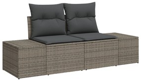 Conjunto de Sofá de Jardim de 8 Peças com Almofadas Cinza Rattan Acáci