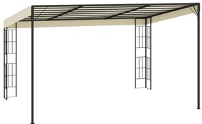 Gazebo de montagem na parede 3x4 m tecido creme