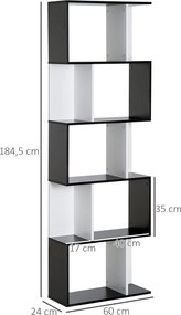 Estante com Prateleiras – Modelo Uppsala – 60x24x184 – Madeira – 6 Nív