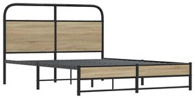 Estrutura de cama s/ colchão derivados madeira carvalho fumado
