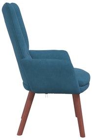 Poltrona Relaxante em Veludo Azul