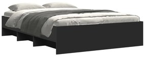 Estrutura de cama 135x190 cm derivados de madeira preto