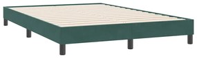 Estrutura de cama sem colchão 140x220 cm veludo verde-escuro