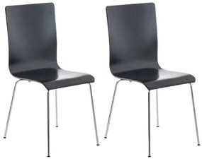 Conjunto de 2 cadeiras de cozinha e sala de jantar Pepe 43 x 87 x 47 cm Preto