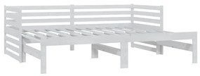 Estrutura sofá-cama de puxar 2x(90x200) cm pinho maciço branco