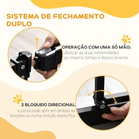 PawHut Barreira de Segurança para Cães Barreira com Largura Ajustável