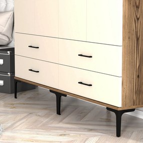 Guarda-Roupa Kumsal TT – Nogueira e Creme – 160x47,5x201,4 cm